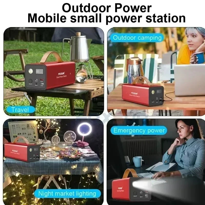 Camping Portable Power Station 200W 220V LiFePO4 Battery Outdoor Emergency Power Supply Solar Generator Battery Home Power Bank